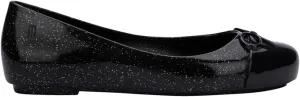mini melissa Sweet Love Cap Toe Ballet Flats for Big Kids - Jelly Shoes for Girls with Cute Bow, Toe Accent and Adjustable Straps