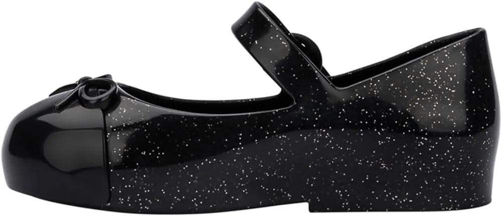 mini melissa Sweet Love Cap Toe Mary Jane Shoes for Toddlers - Jelly Flats for Girls with Cute Bow, Toe Accent and Adjustable Straps
