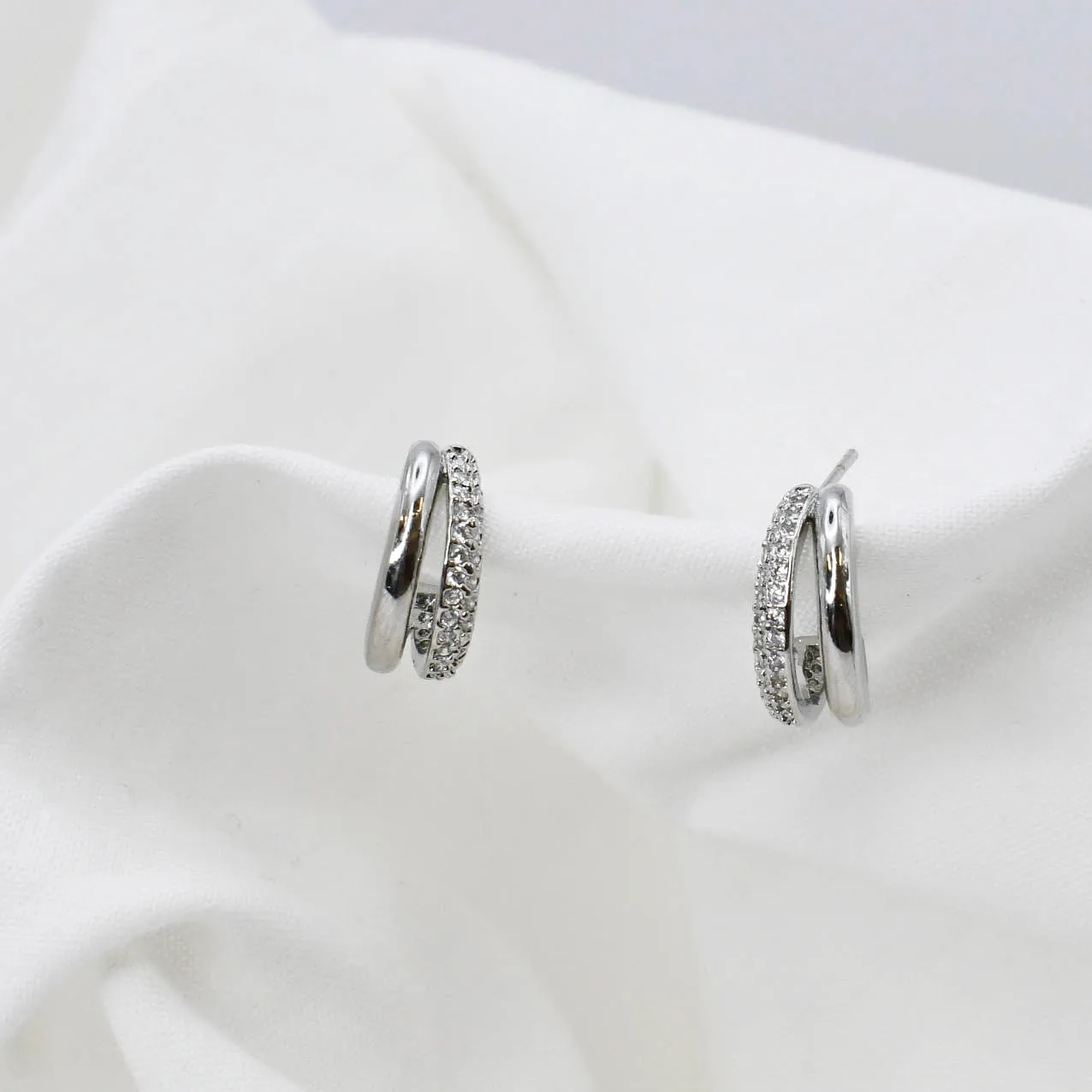 Mini Mirage Silver Hoop