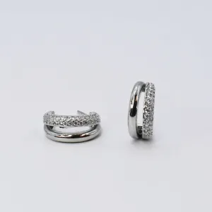 Mini Mirage Silver Hoop