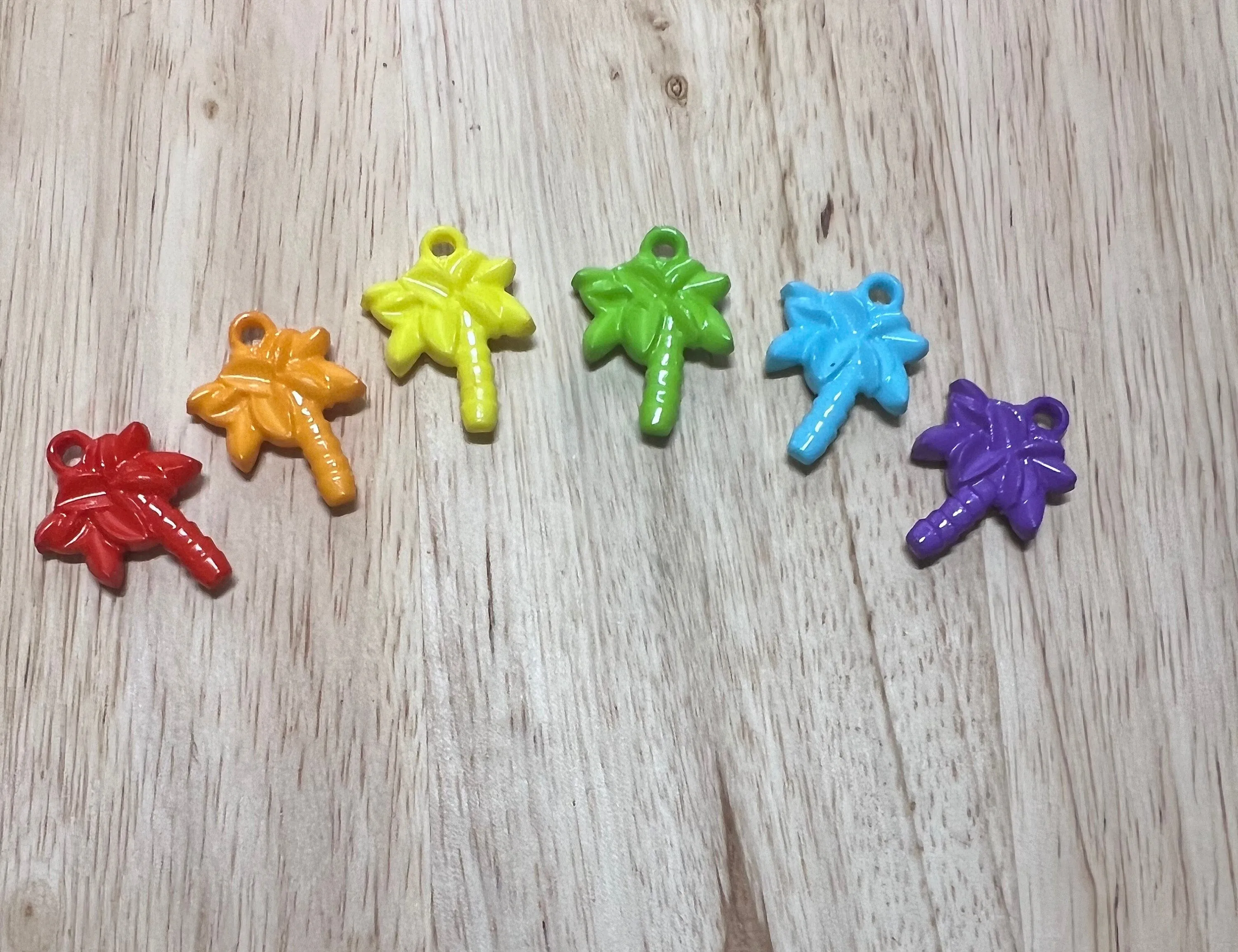 Mini Palm Tree Charm-Palm Tree Trinket Speech Therapy Mini Objects-Island Theme Objects-Ocean Theme-Acrylic Palm Tree Charm-Color Sorting