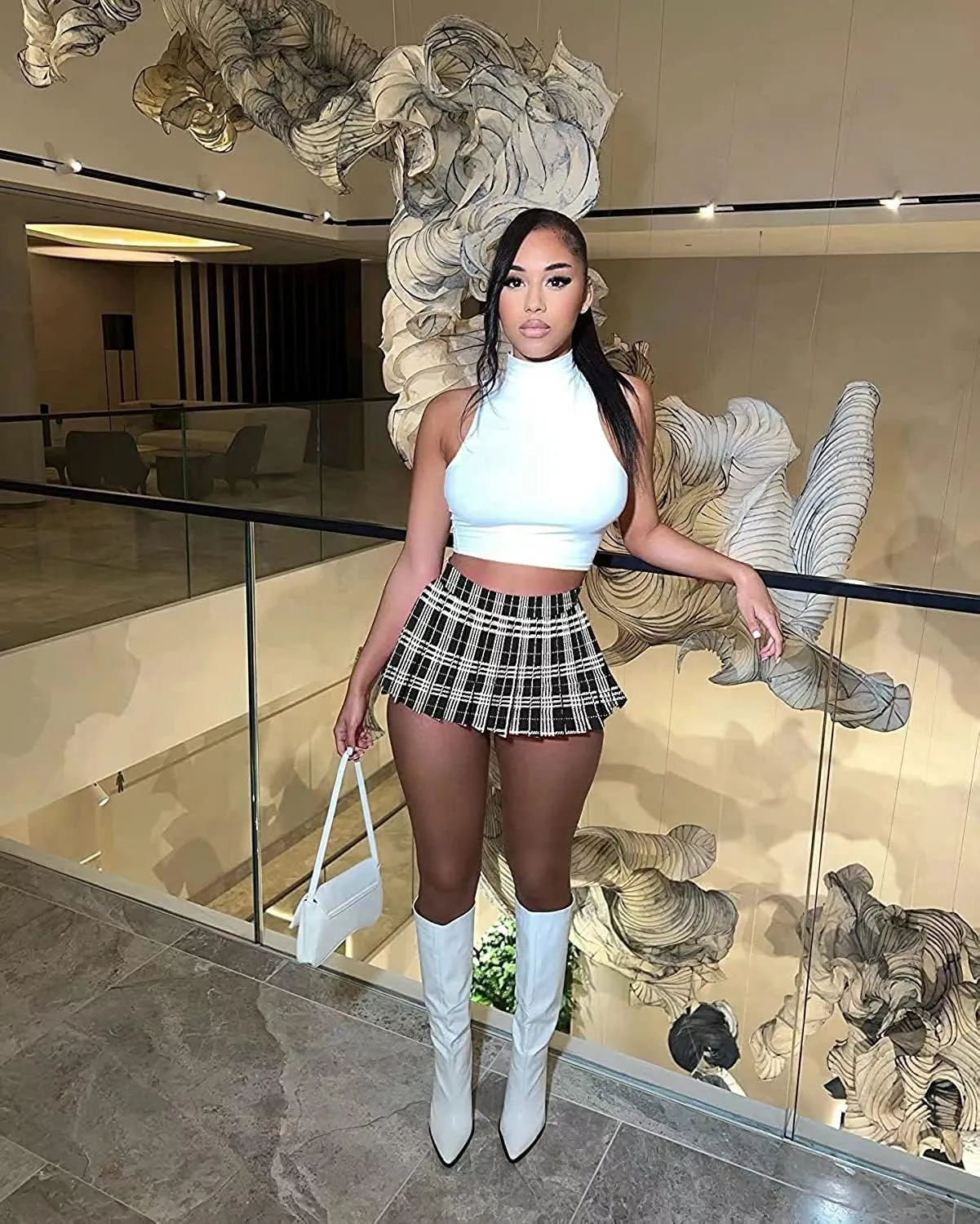 Mini Pleated Skirts for Women Sexy Cute Girl Y2k Short Cargo Skirt Women's Club Tennis Skort Skater A line with Slit