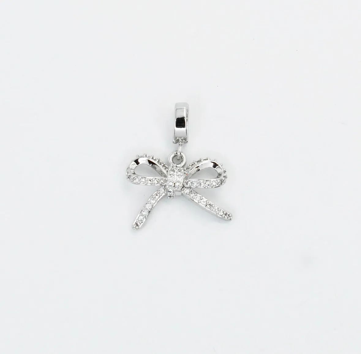 Mini Ribbon Silver Charm CH-61
