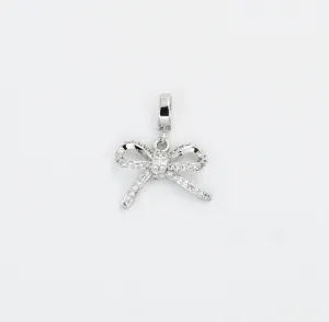 Mini Ribbon Silver Charm CH-61