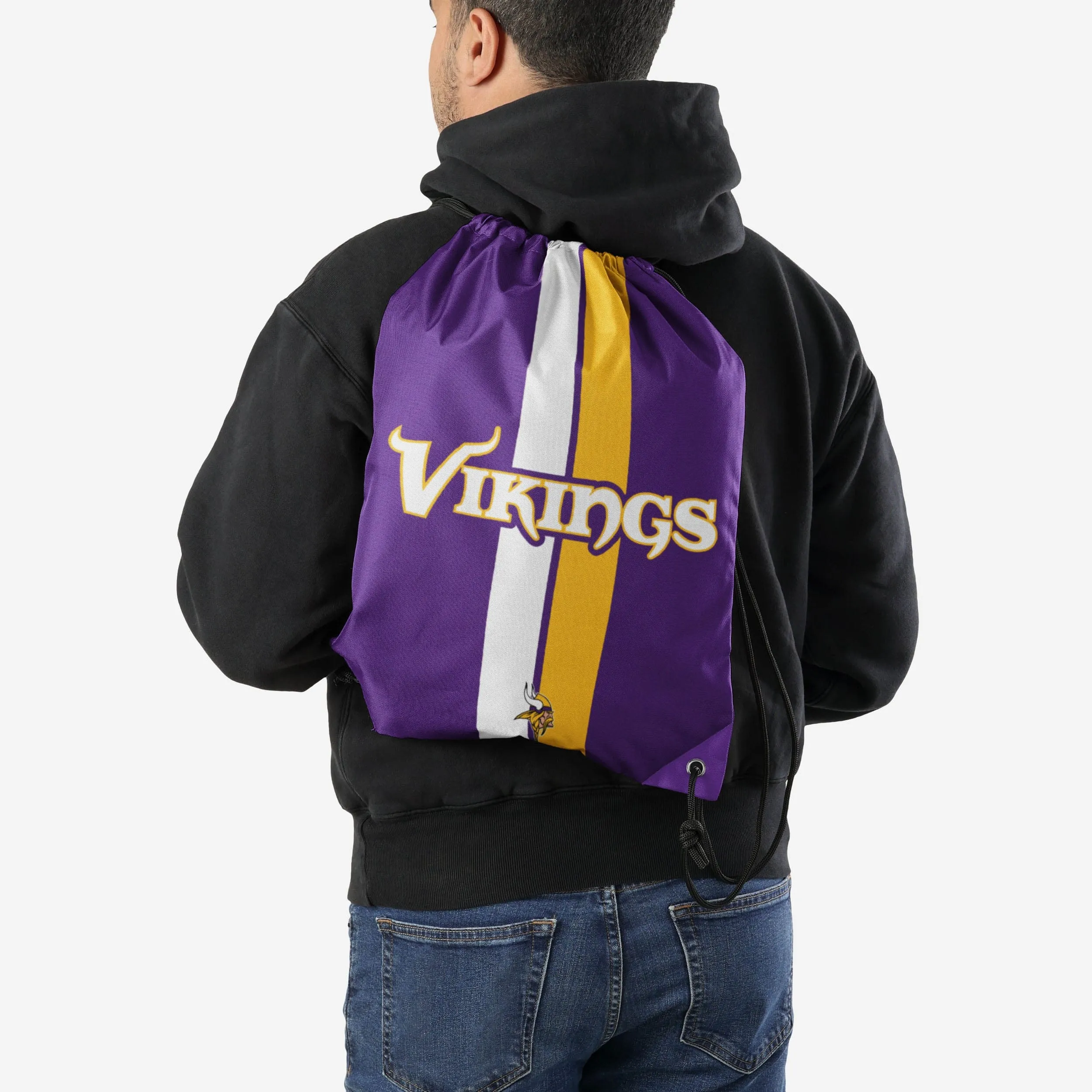 Minnesota Vikings Team Stripe Wordmark Drawstring Backpack