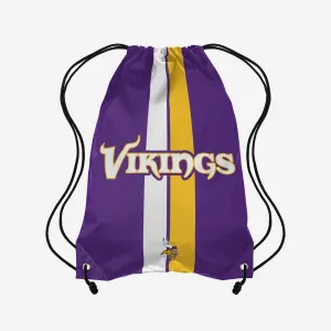 Minnesota Vikings Team Stripe Wordmark Drawstring Backpack