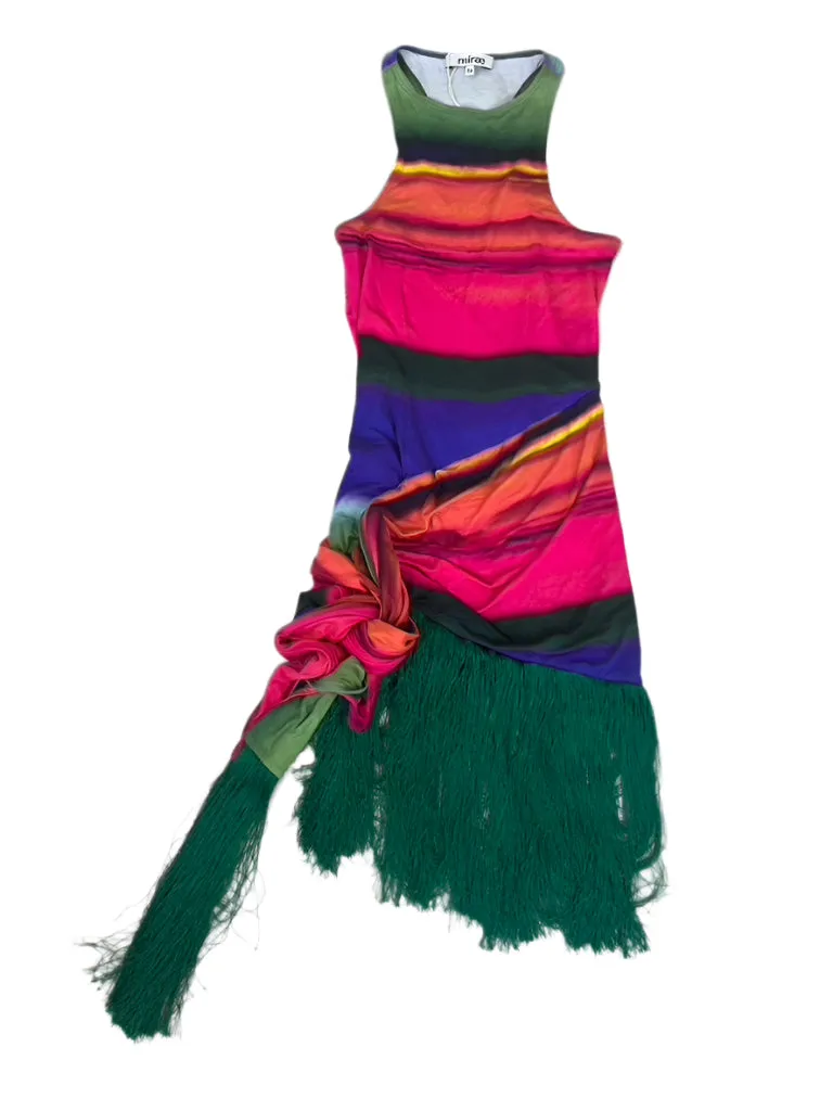 Mirae Multicolor Sleeveless Fringe Dress