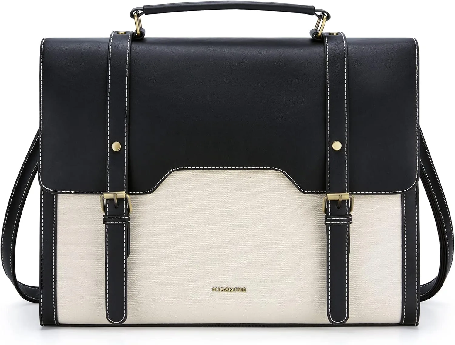 Missnine Laptop Bag 15.6 inch Canvas Messenger Bag for Women Professional Work Bag Shoulder Bag