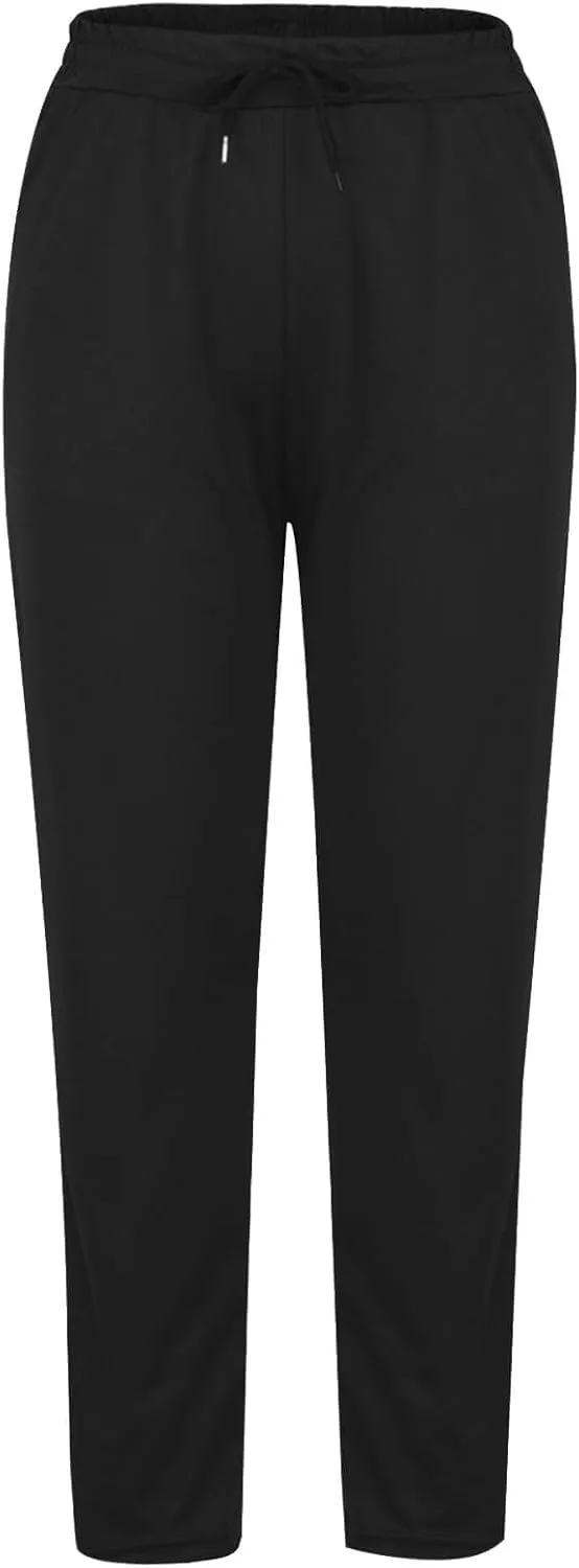 Miyaomn Women's Wide Leg Athletic Sweatpants Drawstring High Waisted Casual Joggers Straight Leg Lounge Trousers with Pockets