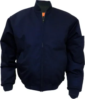 MJ38 Lined Panel Work Wear Jacket Rib-Knit Collar, Navy, 5XL
