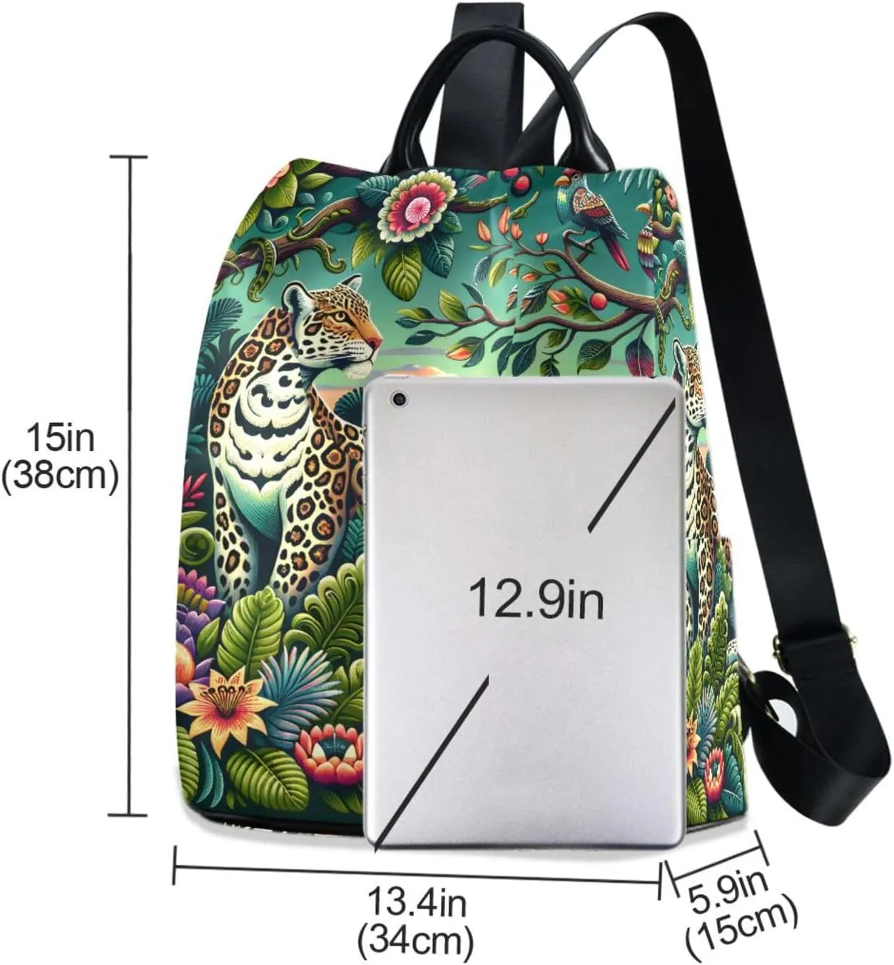 MNSRUU Women Backpack Purse Leopard Surrounded by Lush Greenery Backpack for Women Anti-theft Shoulder Bag Carry On Backpack Lightweight Rucksack Fashion Travel Ladies Bags