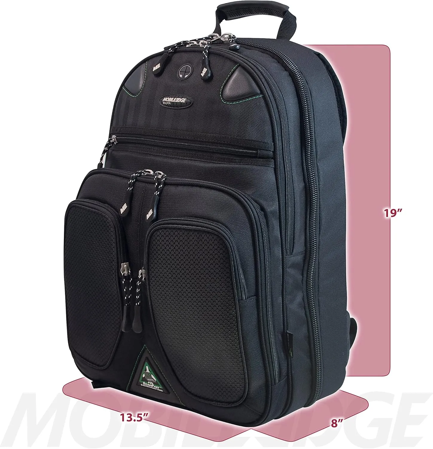 Mobile Edge ​​ScanFast Laptop Backpack for Men and Women for 17.3″ PC and Compatible with MacBooks 17″, Travel, Work, Business, Professional Bag, Checkpoint TSA-Friendly, Black