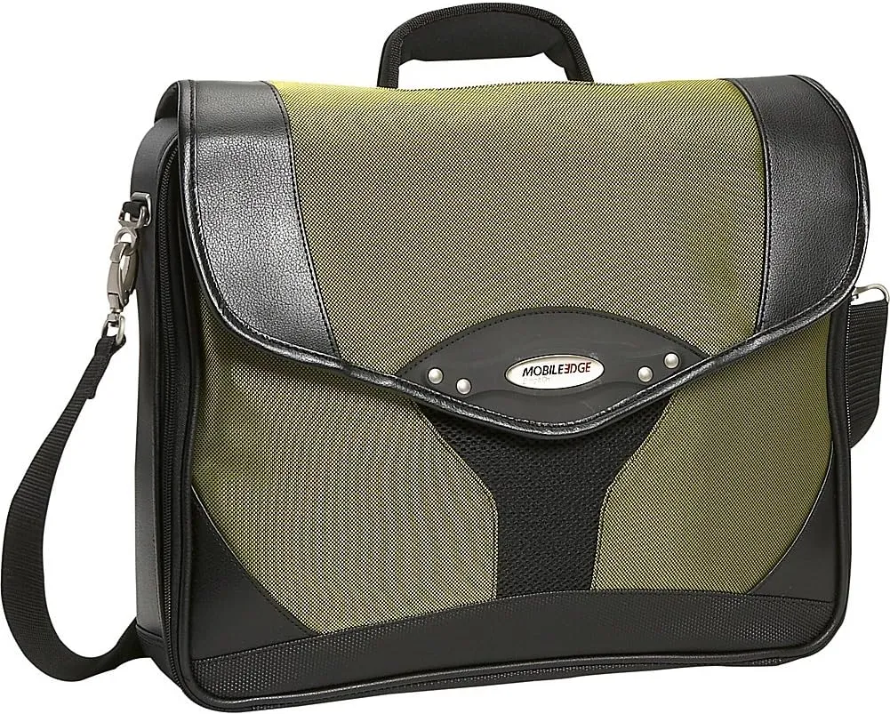 Mobile Edge Select 15.6 inch Nylon Laptop Briefcase Bag for Men and Women, Business, Work, Travel, Compatible with MacBook 17 inch, Yellow/Black, MEBCS4