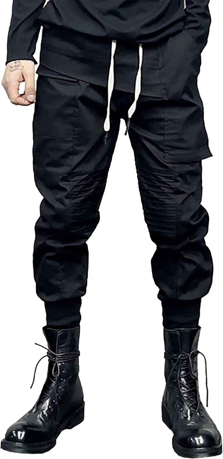 MOKEWEN Men's Jogger Cargo Techwear Streetwear Ankle Casual Harem Pants with Pocket