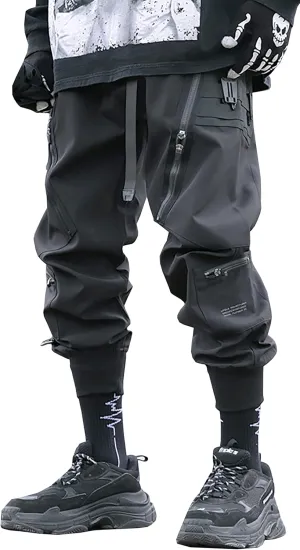 MOKEWEN Men's Jogger Cargo Techwear Streetwear Ankle Casual Harem Pants with Pocket