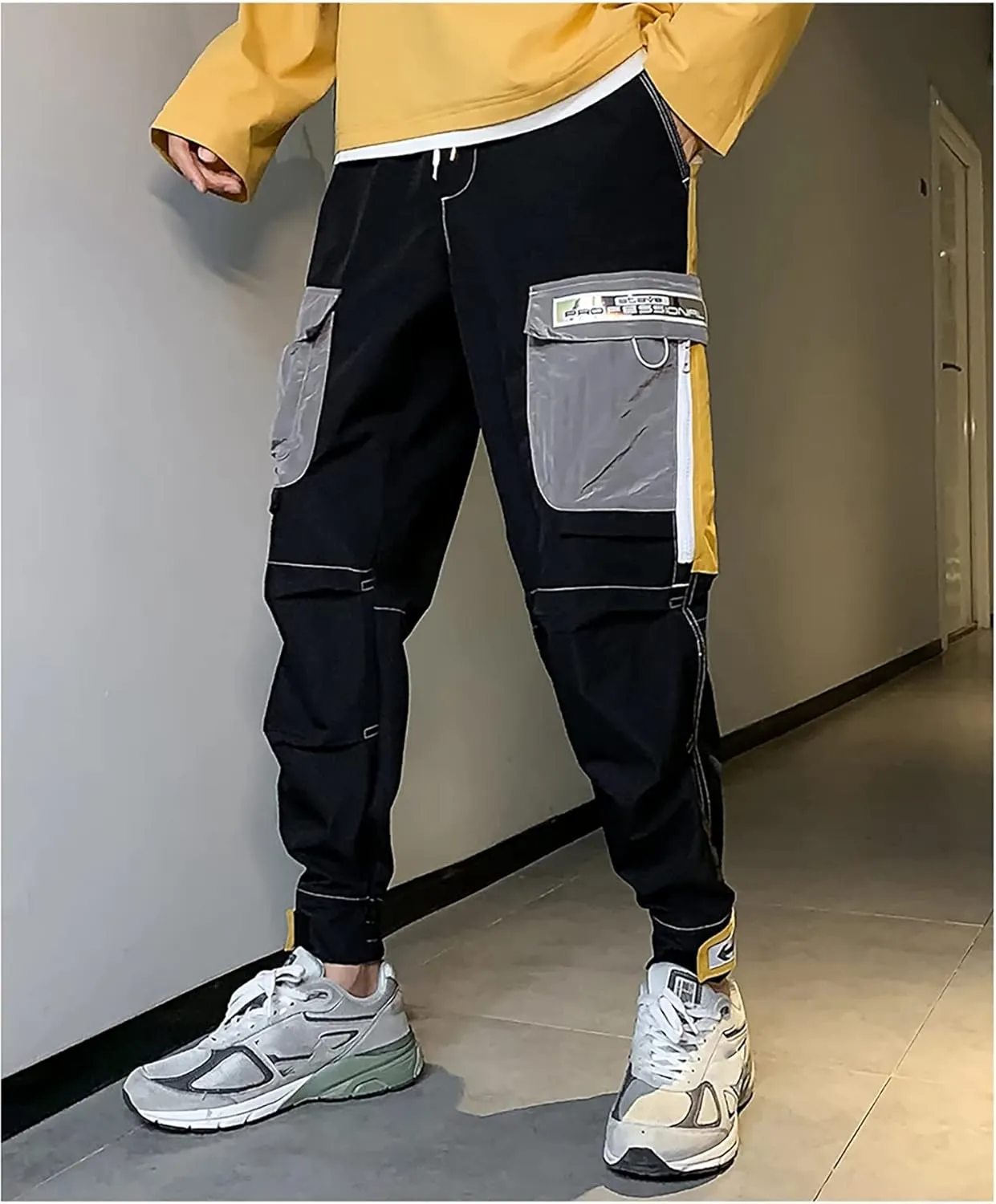 MOKEWEN Men's Jogger Cargo Techwear Streetwear Ankle Casual Harem Pants with Pocket