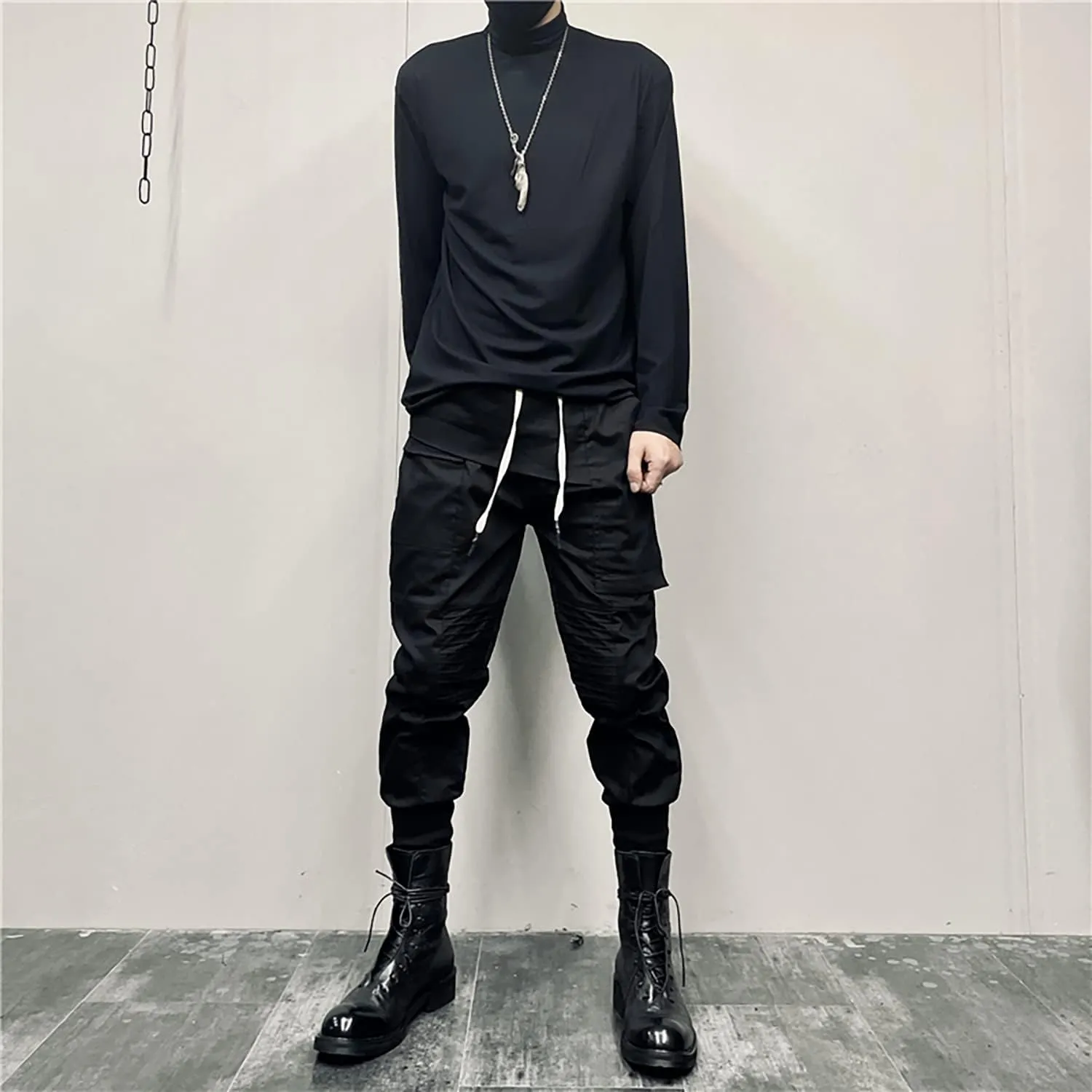 MOKEWEN Men's Jogger Cargo Techwear Streetwear Ankle Casual Harem Pants with Pocket