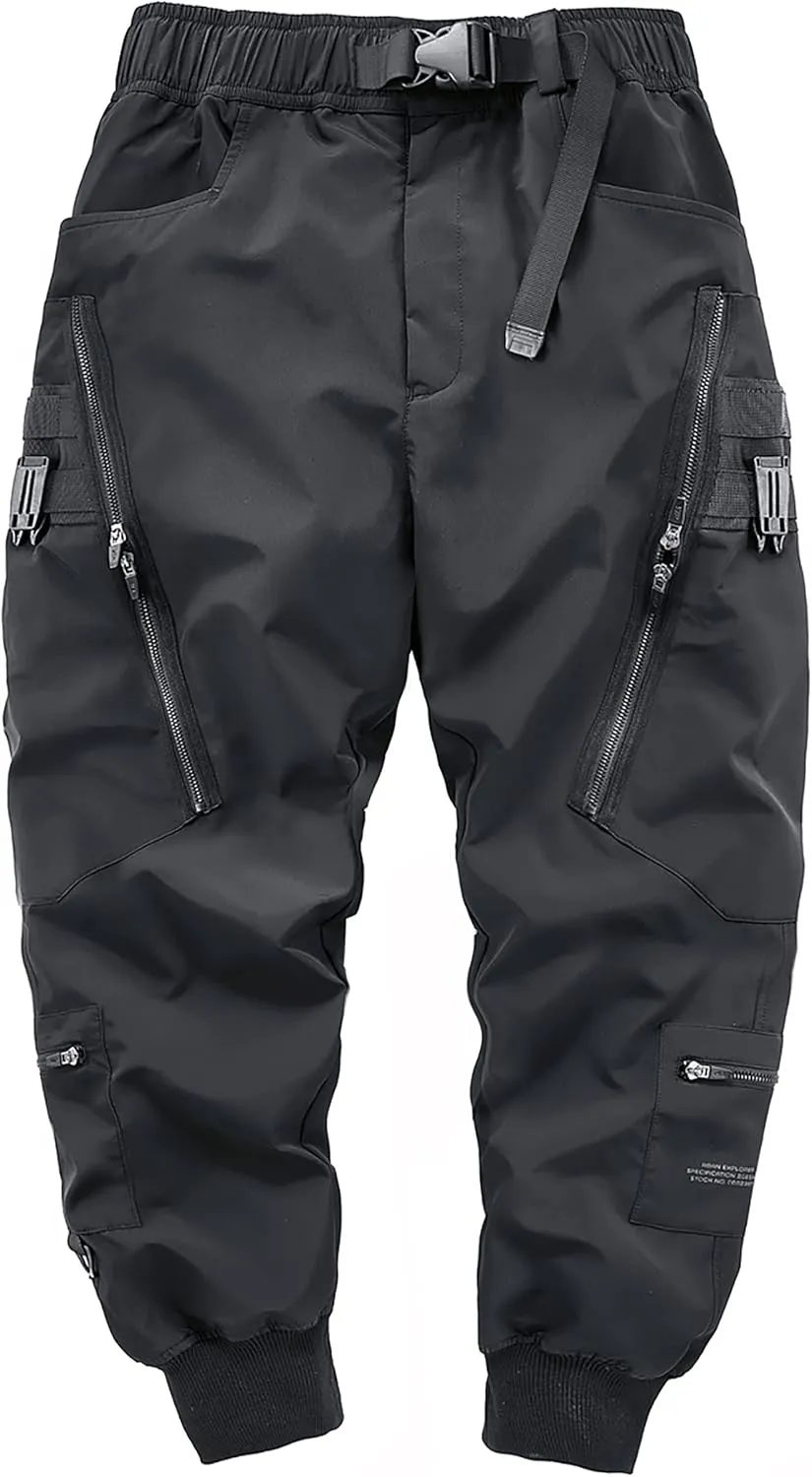 MOKEWEN Men's Jogger Cargo Techwear Streetwear Ankle Casual Harem Pants with Pocket