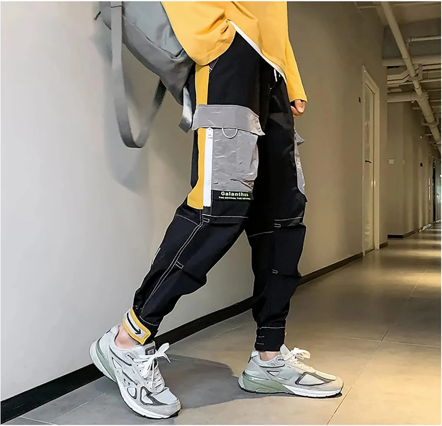 MOKEWEN Men's Jogger Cargo Techwear Streetwear Ankle Casual Harem Pants with Pocket