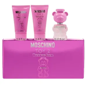 MOSCHINO Toy 2 Bubble Gum 3-Piece Set for Women, (0.17 Oz Eau De Toilette Splash   0.8 Oz Bath Shower Gel   0.8 Oz Body Lotion)