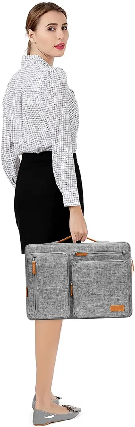 MOSISO 360 Protective Laptop Case 13.3 inch, 13-14 inch Laptop Sleeve Compatible with MacBook Air/Pro 13 / Pro 14, HP Dell Acer ASUS, Side Open Carrying Case with 4 Zipper Pockets&Handle, Gray