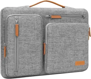 MOSISO 360 Protective Laptop Case 13.3 inch, 13-14 inch Laptop Sleeve Compatible with MacBook Air/Pro 13 / Pro 14, HP Dell Acer ASUS, Side Open Carrying Case with 4 Zipper Pockets&Handle, Gray