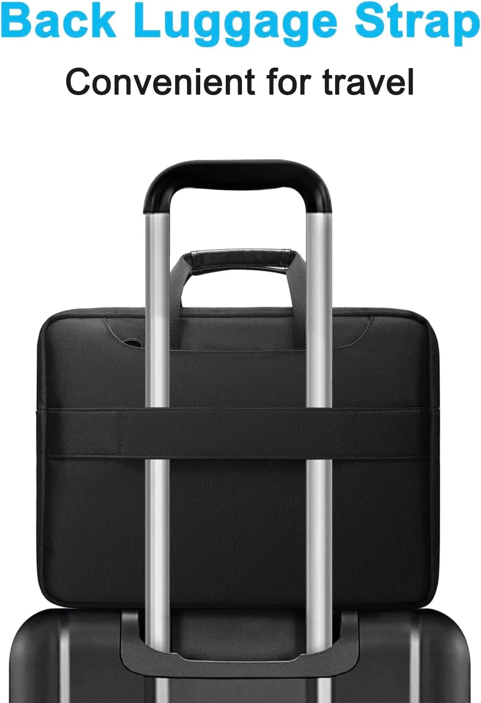 MOSISO 360 Protective Laptop Shoulder Bag Compatible with MacBook Air 15 inch M2 A2941 2023/Pro 16 2023-2019,15-15.6 inch Notebook with Front Horizontal&Vertical Pockets&Fix Handle&Belt, Black