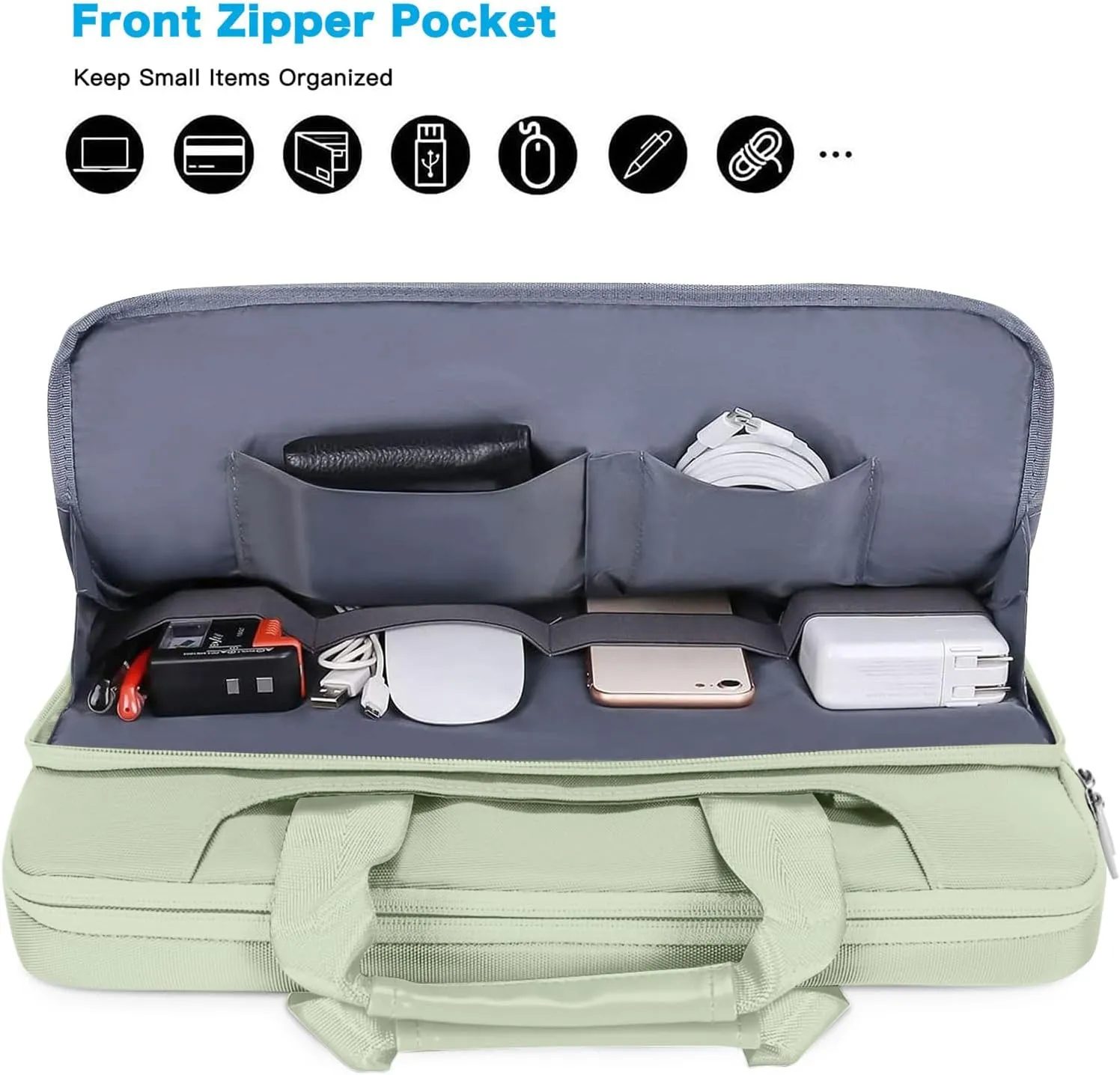 MOSISO 360 Protective Laptop Shoulder Bag Compatible with MacBook Air 15 M4 A3241 M3 A3114 M2 A2941/Pro 16 inch M4 M3 M2 M1, 15-15.6 inch Notebook,Matching Color Sleeve with Belt, Sage Green
