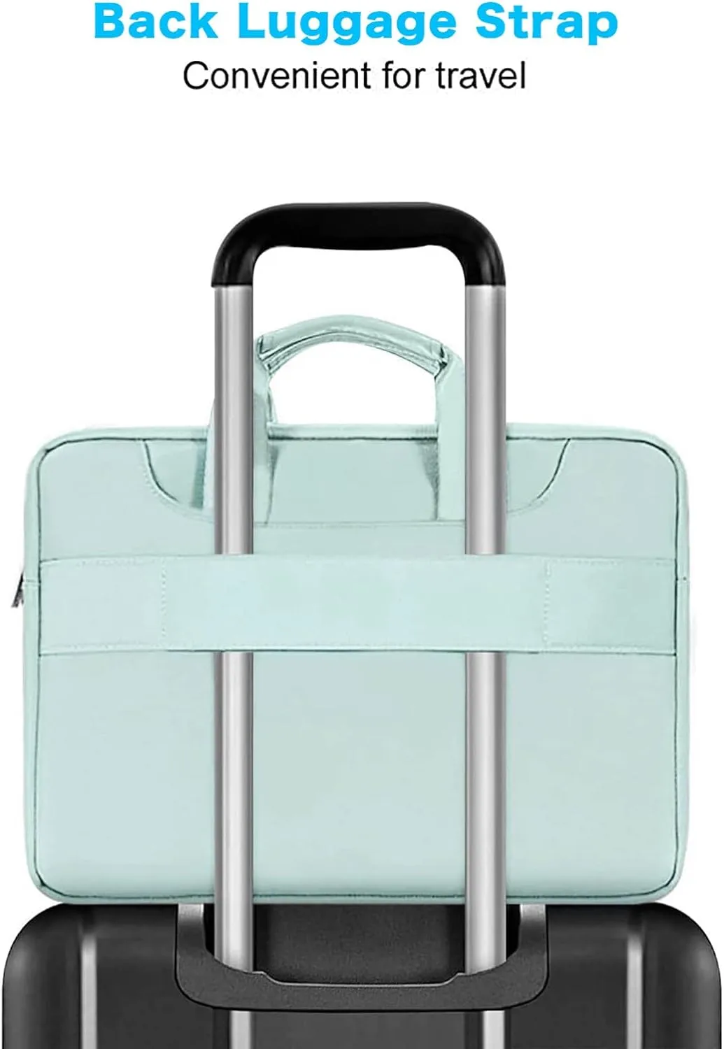 MOSISO 360 Protective Laptop Shoulder Bag Compatible with MacBook Air/Pro, 13-13.3 inch Notebook, Compatible with MacBook Pro 14 inch M4 M3 M2 M1,Matching Color Sleeve with Belt, Mint Green