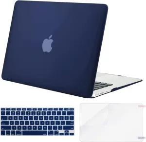 MOSISO Compatible with MacBook Air 13 inch Case (Models: A1369 & A1466, Older Version 2010-2017 Release), Protective Plastic Hard Shell Case & Keyboard Cover & Screen Protector, Navy Blue