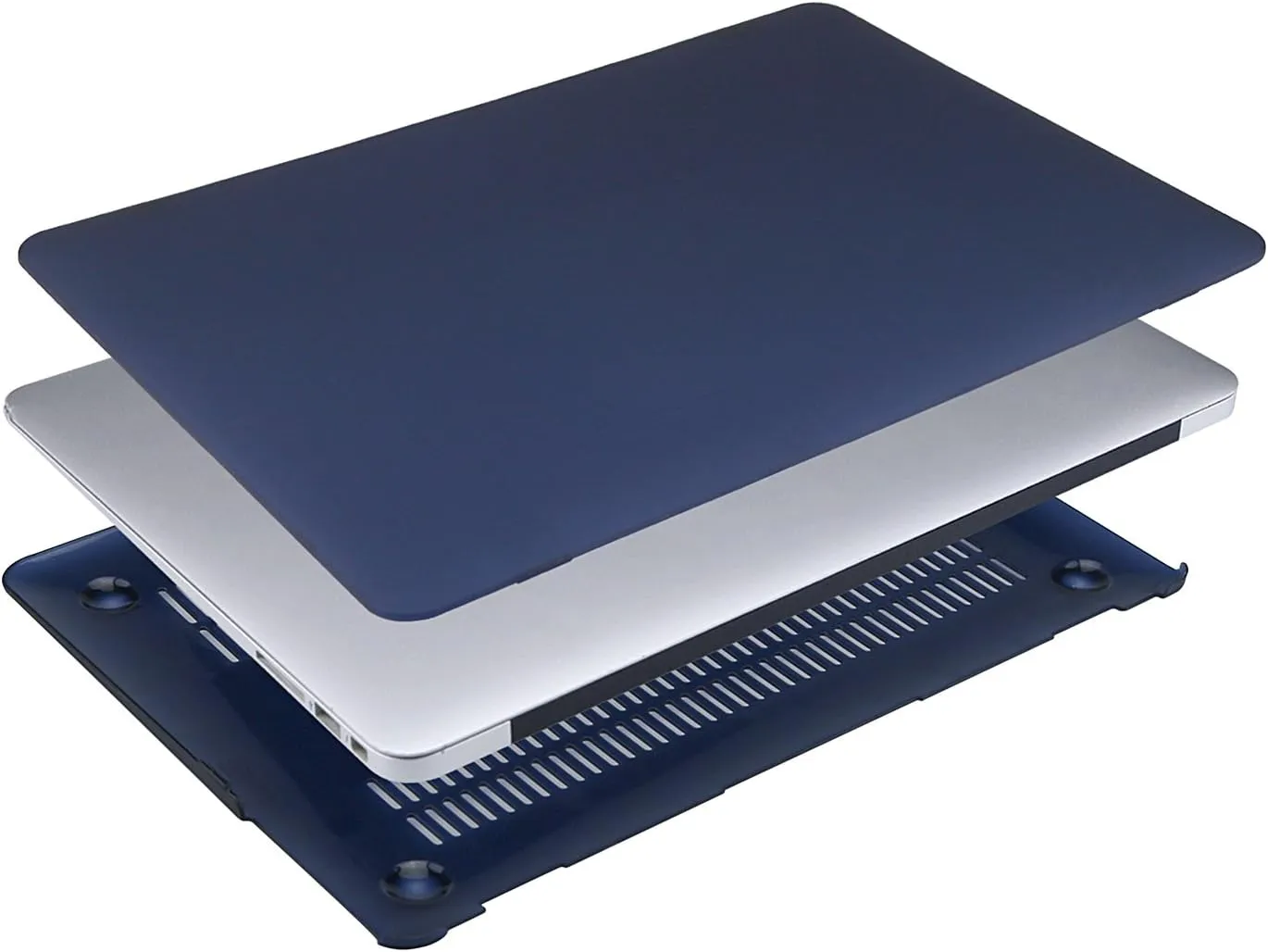 MOSISO Compatible with MacBook Air 13 inch Case (Models: A1369 & A1466, Older Version 2010-2017 Release), Protective Plastic Hard Shell Case & Keyboard Cover & Screen Protector, Navy Blue