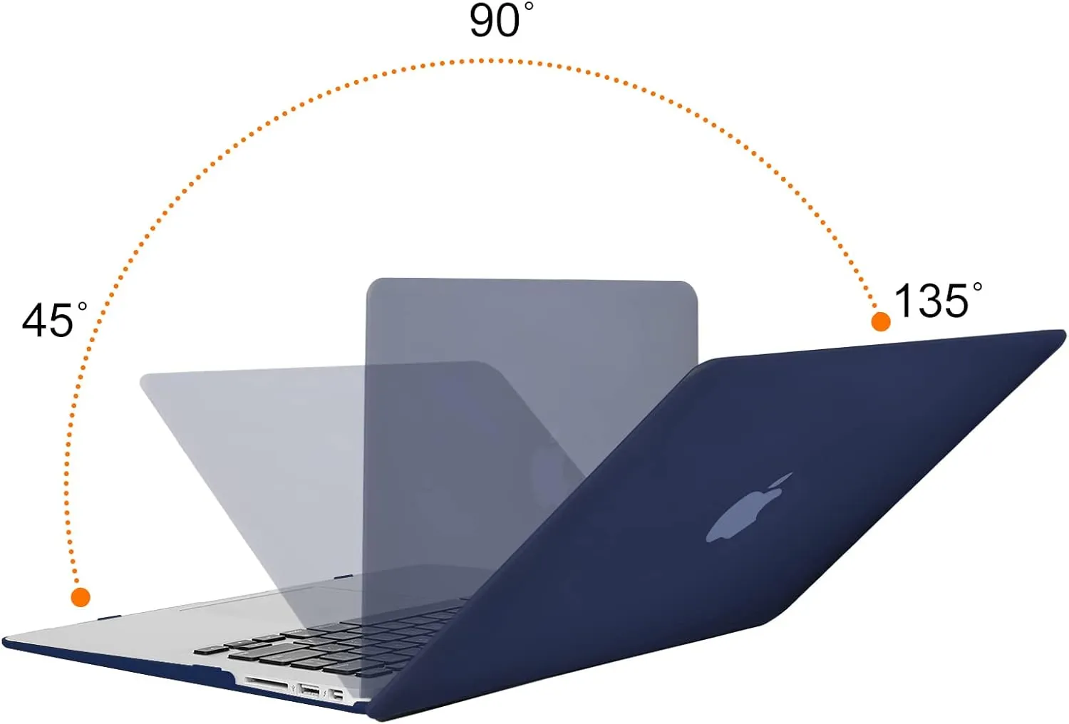 MOSISO Compatible with MacBook Air 13 inch Case (Models: A1369 & A1466, Older Version 2010-2017 Release), Protective Plastic Hard Shell Case & Keyboard Cover & Screen Protector, Navy Blue