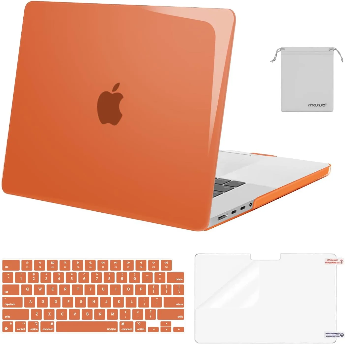 MOSISO Compatible with MacBook Pro 16 inch Case 2025 2024 2023 2022 2021 M4 M3 M2 M1 A3403 A3186 A2991 A2780 A2485 Pro Max, Plastic Hard Shell&Keyboard Cover&Screen Film&Storage Bag, Cherry Red