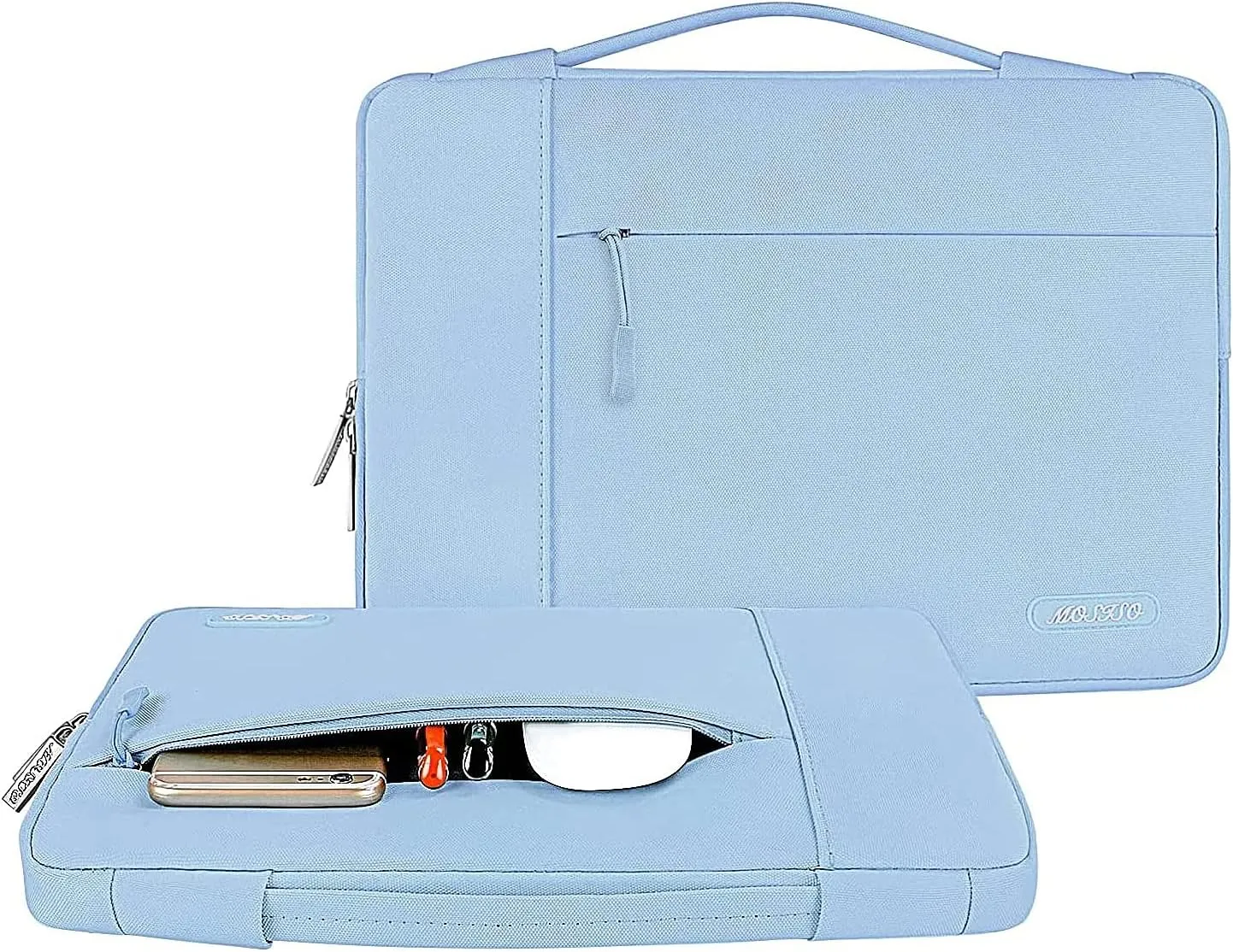 MOSISO Laptop Case 13.3 inch, 13-14 inch Laptop Sleeve with Handle Compatible with MacBook Air/Pro 13 / Pro 14, HP Dell ASUS Lenovo Notebook, Polyester Multifunctional Computer Bag, Air Blue