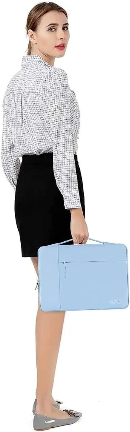 MOSISO Laptop Case 13.3 inch, 13-14 inch Laptop Sleeve with Handle Compatible with MacBook Air/Pro 13 / Pro 14, HP Dell ASUS Lenovo Notebook, Polyester Multifunctional Computer Bag, Air Blue