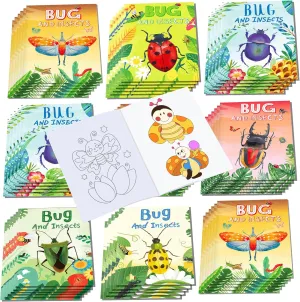 MOZUI 12-Pack Mini Insect Coloring Books for Kids - Spring Bugs Activity Books with 72 Designs | Butterfly, Bee Party Favors | Travel, Birthday Goodie Bags, Classroom Prizes (6.7x4.9 Inches)