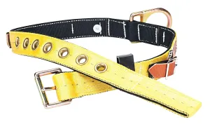 MSA 415338 Miner's Nylon and 1-3/4" Polyester Web Body Belt with Tongue Buckle, Fixed D-Ring and Straps, Small