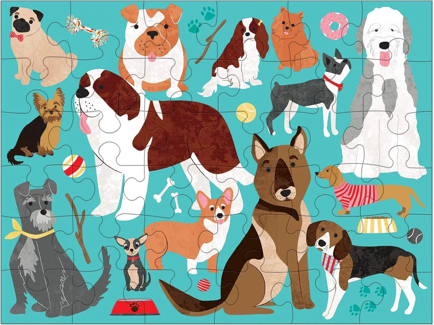 Mudpuppy Hot Dogs to Go Puzzle, 36 Pieces – Great for Kids Ages 3  - Perfect for Travel, Easy Clean-Up, Packaged in Secure, Reusable Fabric Bag