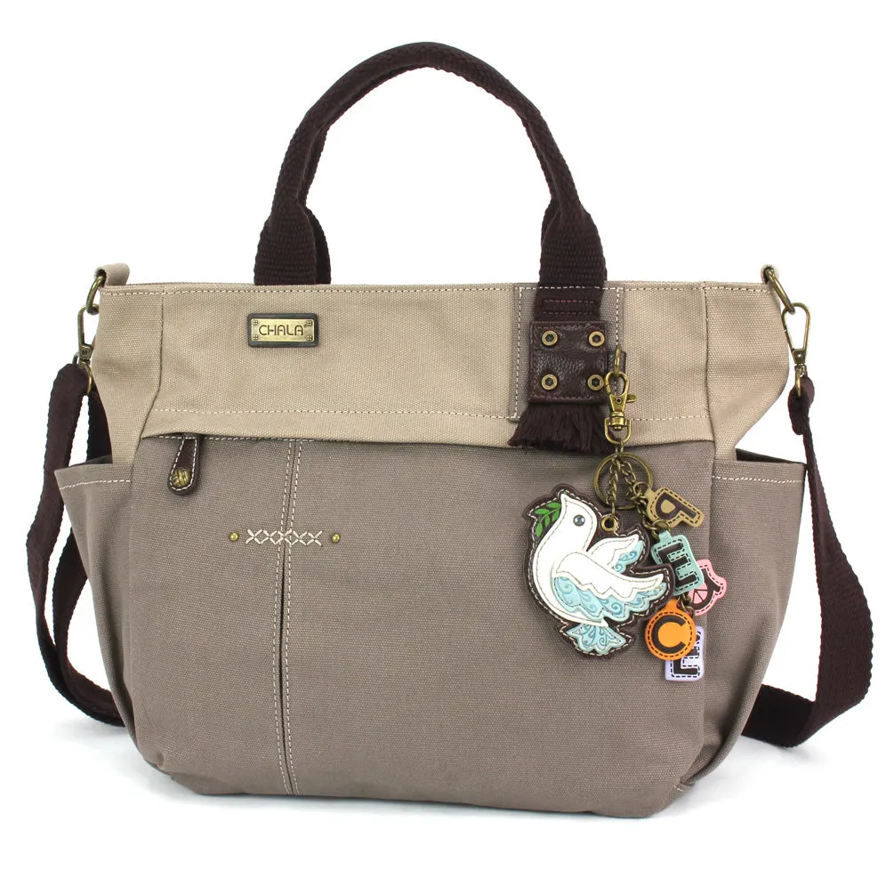 Multi Pocket Tote - Charming Charms Dove PEACE