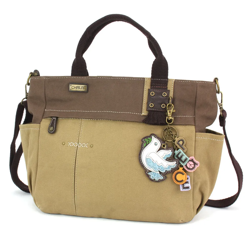 Multi Pocket Tote - Charming Charms Dove PEACE
