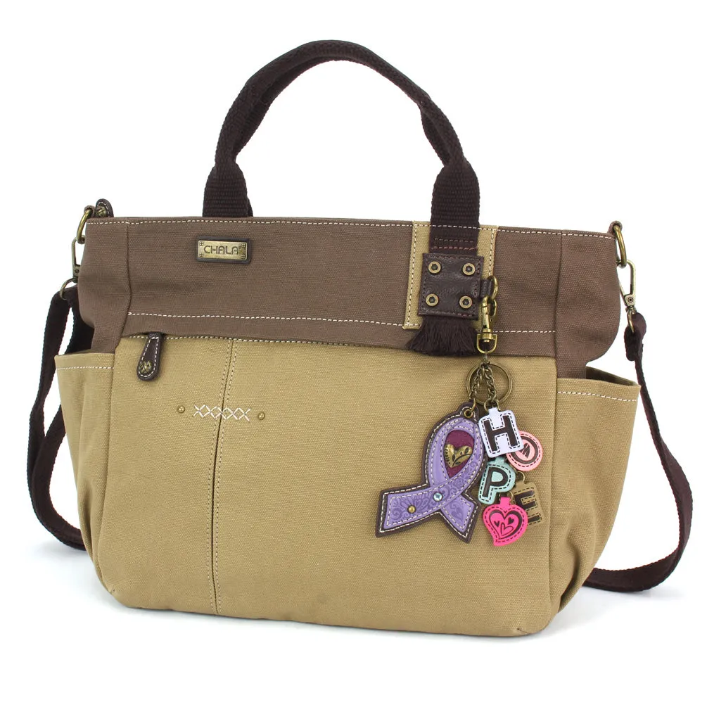 Multi Pocket Tote - Charming Charms Lavender Ribbon