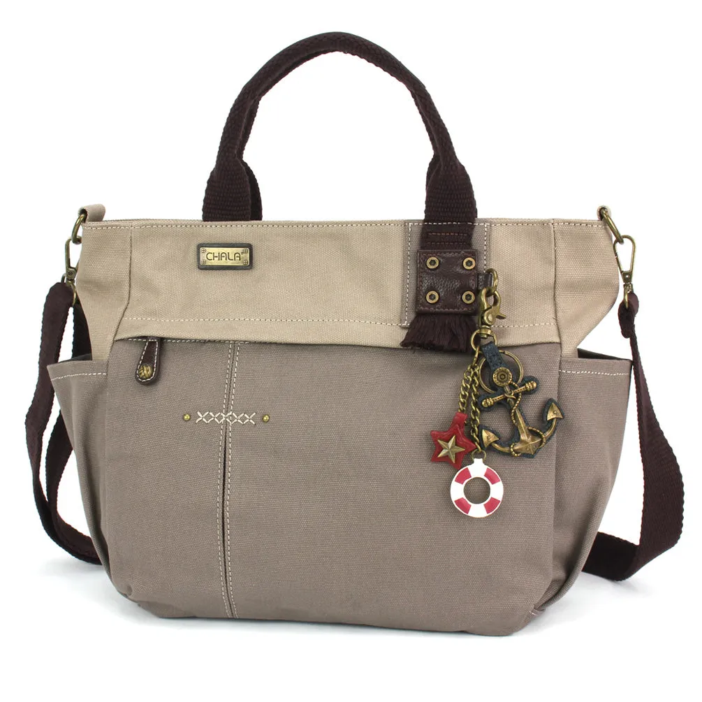 Multi Pocket Tote - Metal Charming Anchor