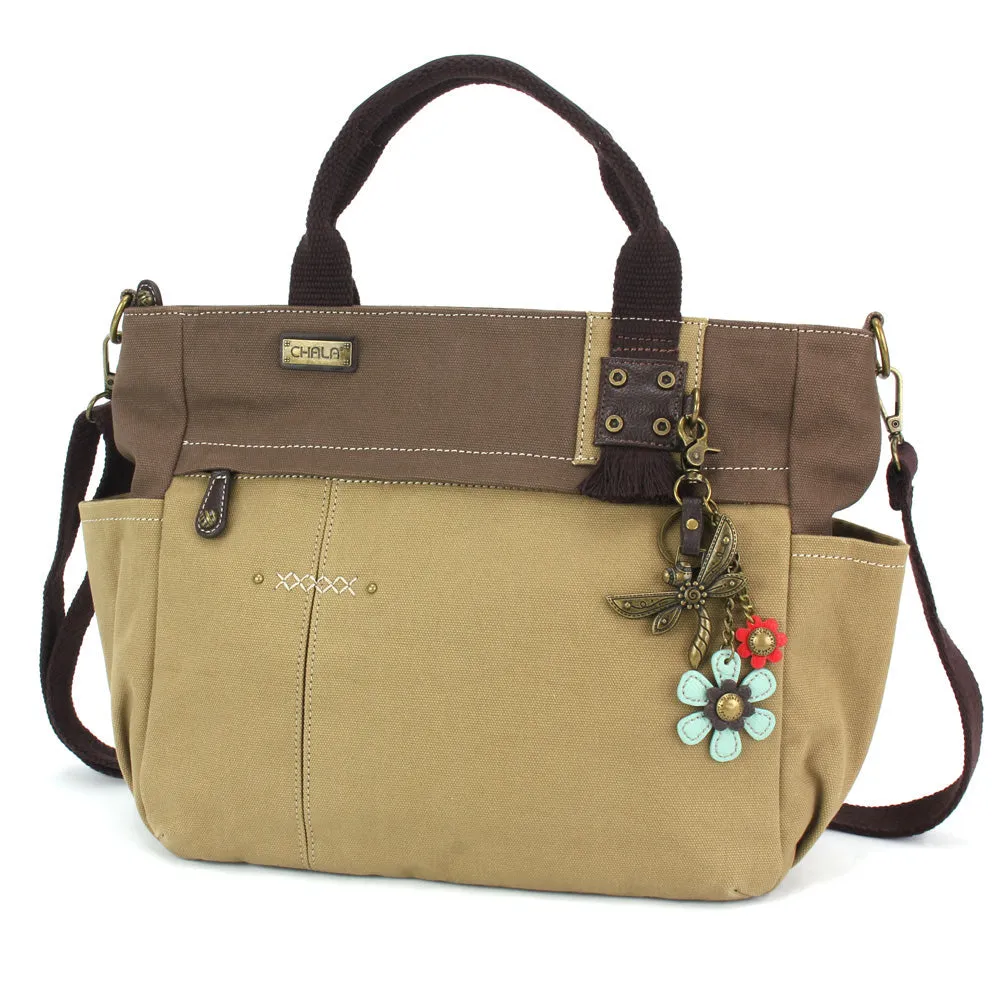 Multi Pocket Tote - Metal Charming Dragonfly
