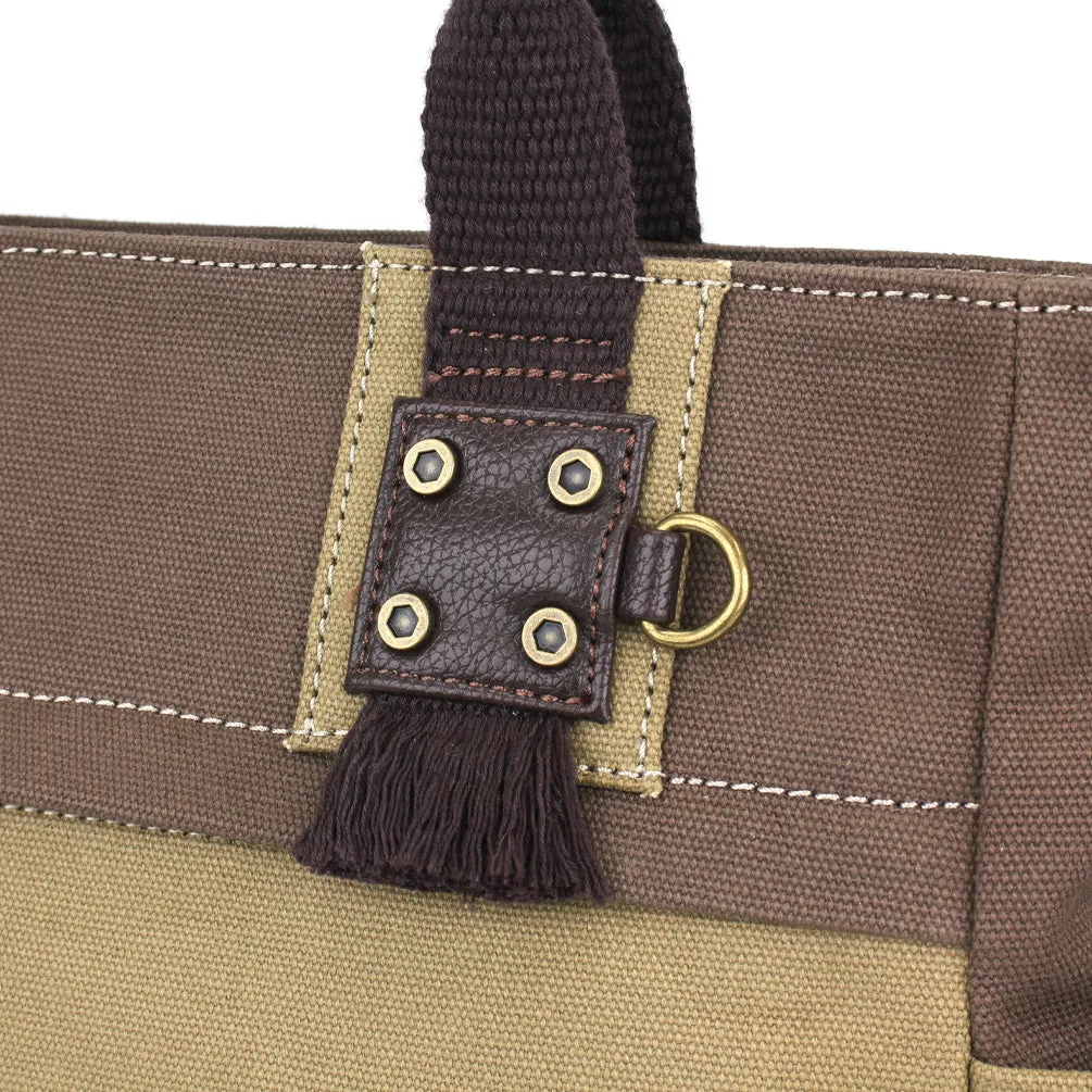 Multi Pocket Tote - Metal Charming Feather