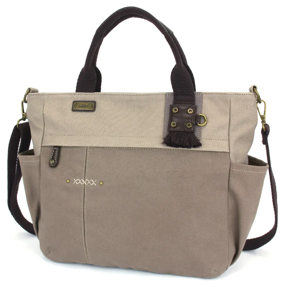 Multi Pocket Tote - Metal Charming Feather