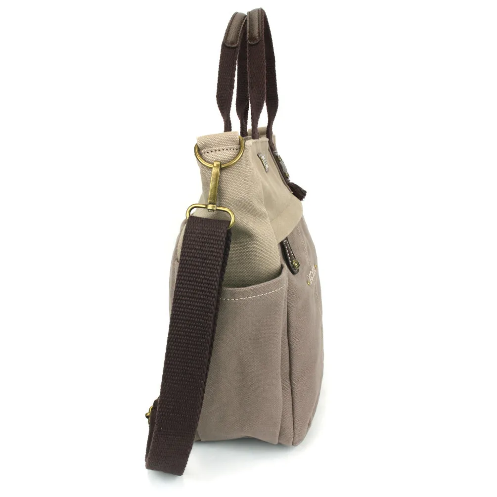 Multi Pocket Tote - Metal Charming Feather