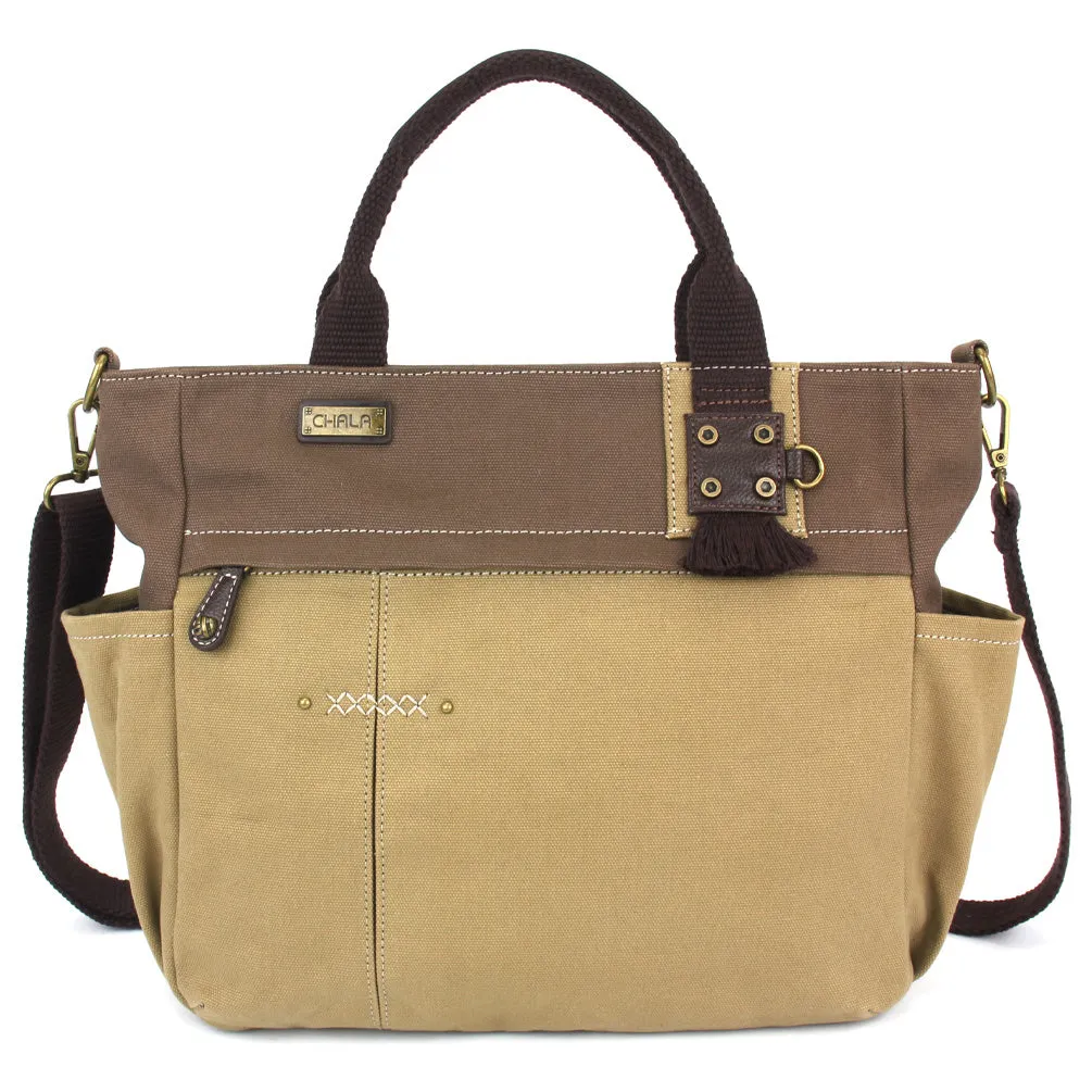 Multi Pocket Tote - Metal Charming Feather