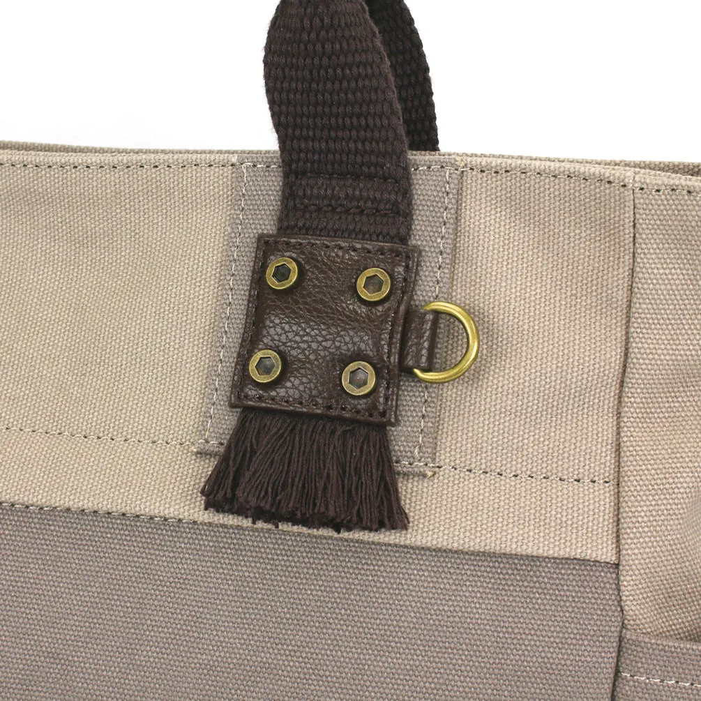 Multi Pocket Tote - Metal Charming Feather