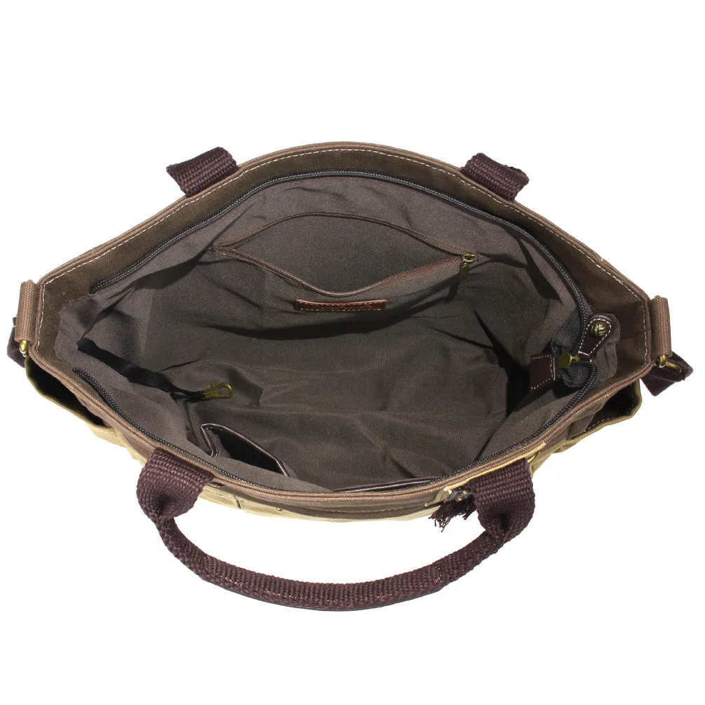 Multi Pocket Tote - Metal Charming Feather