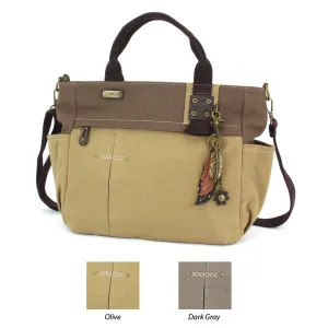 Multi Pocket Tote - Metal Charming Feather